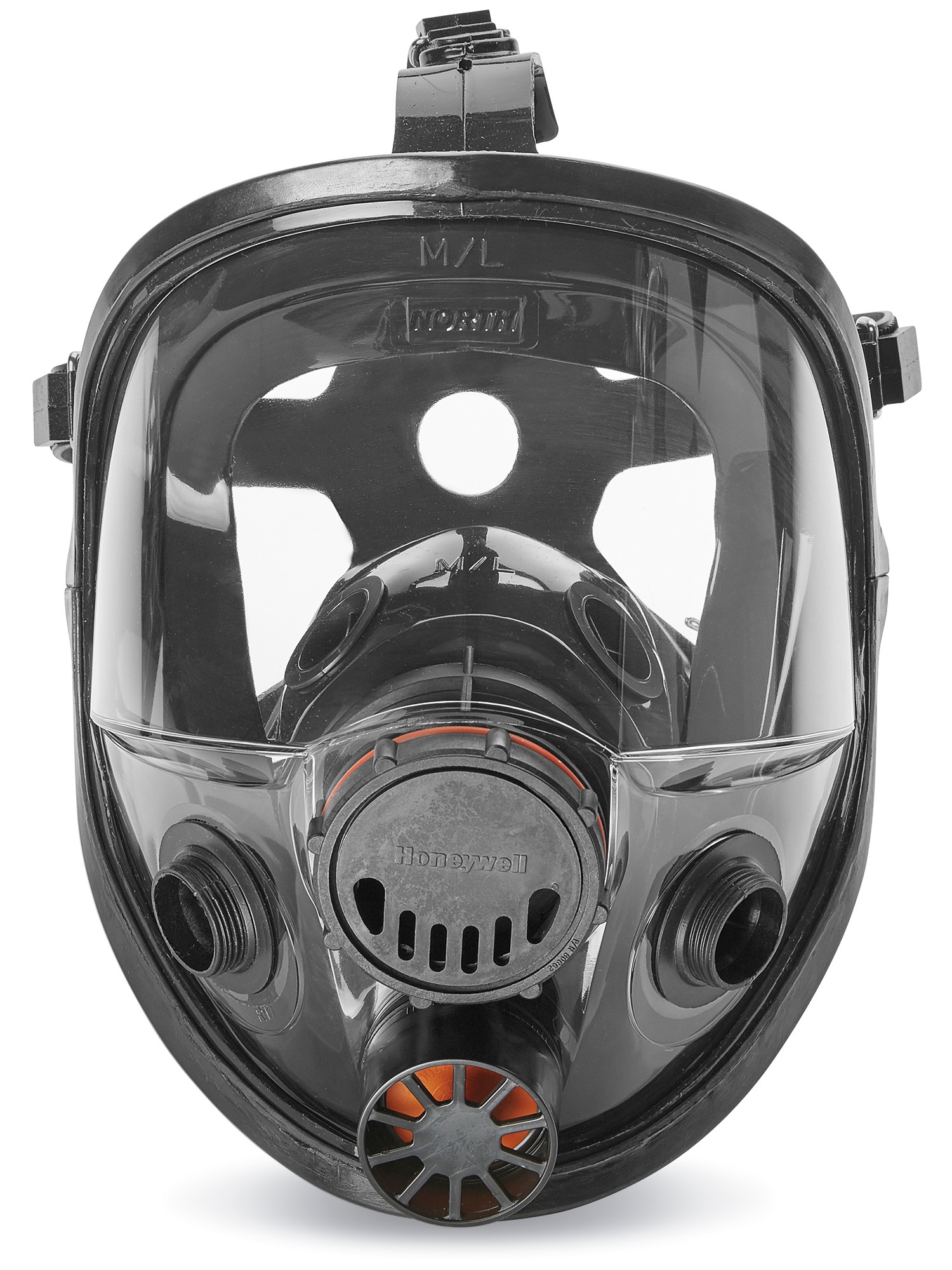 Honeywell North 7600 Series silicone full face respirator, stamped size M/L, facepiece only, no cartridges attached