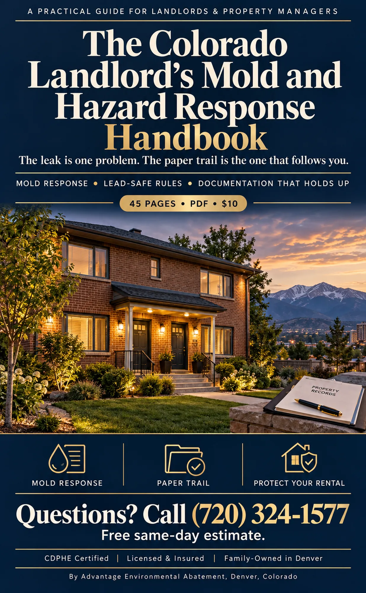 Cover of The Colorado Landlord's Mold and Hazard Response Handbook